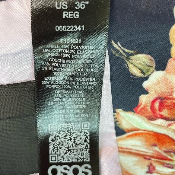 ASOS Navy Floral Blazer - Picture 6 of 8